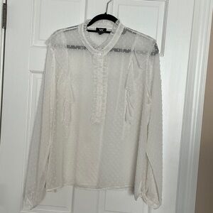 W by Worth White Sheer Blouse